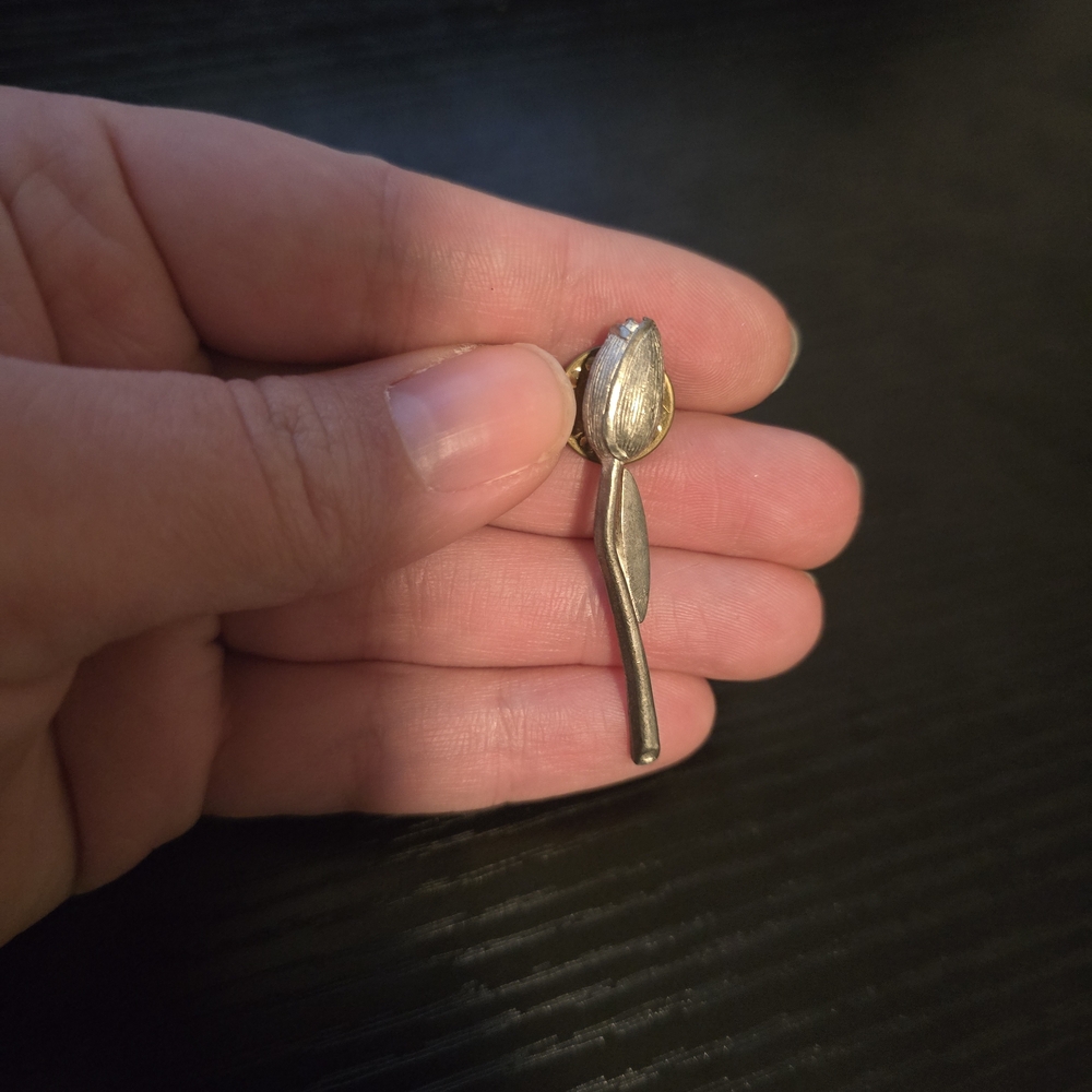 Silver Tulip Brooch